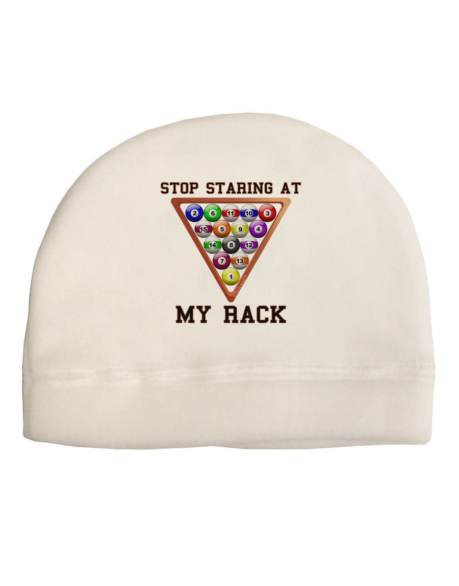 Stop Staring At My Rack - Pool Adult Fleece Beanie Cap Hat-Beanie-TooLoud-White-One-Size-Fits-Most-Davson Sales