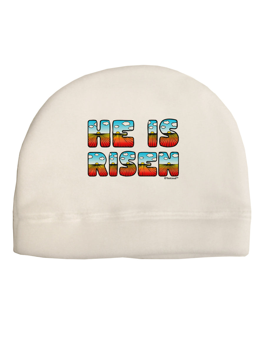 He Is Risen - Easter - Sunrise Letters Child Fleece Beanie Cap Hat-Beanie-TooLoud-White-One-Size-Fits-Most-Davson Sales