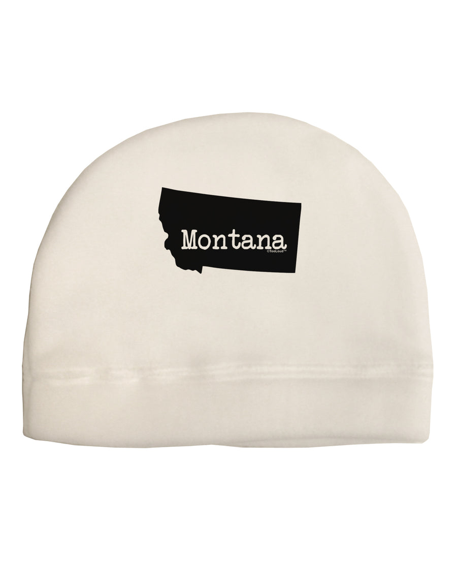 Montana - United States Shape Adult Fleece Beanie Cap Hat by TooLoud-Beanie-TooLoud-White-One-Size-Fits-Most-Davson Sales