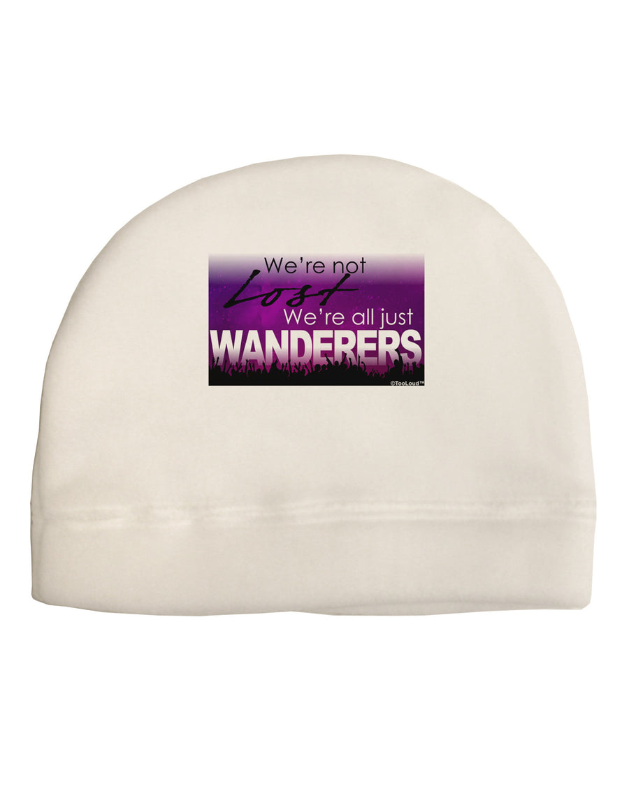 We're All Just Wanderers Child Fleece Beanie Cap Hat-Beanie-TooLoud-White-One-Size-Fits-Most-Davson Sales