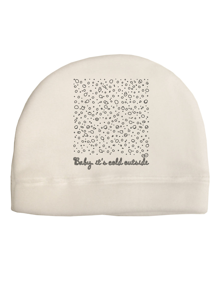 Baby It's Cold Outside Falling Snowflakes - Christmas Child Fleece Beanie Cap Hat-Beanie-TooLoud-White-One-Size-Fits-Most-Davson Sales