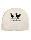 Three French Hens Text Adult Fleece Beanie Cap Hat-Beanie-TooLoud-White-One-Size-Fits-Most-Davson Sales