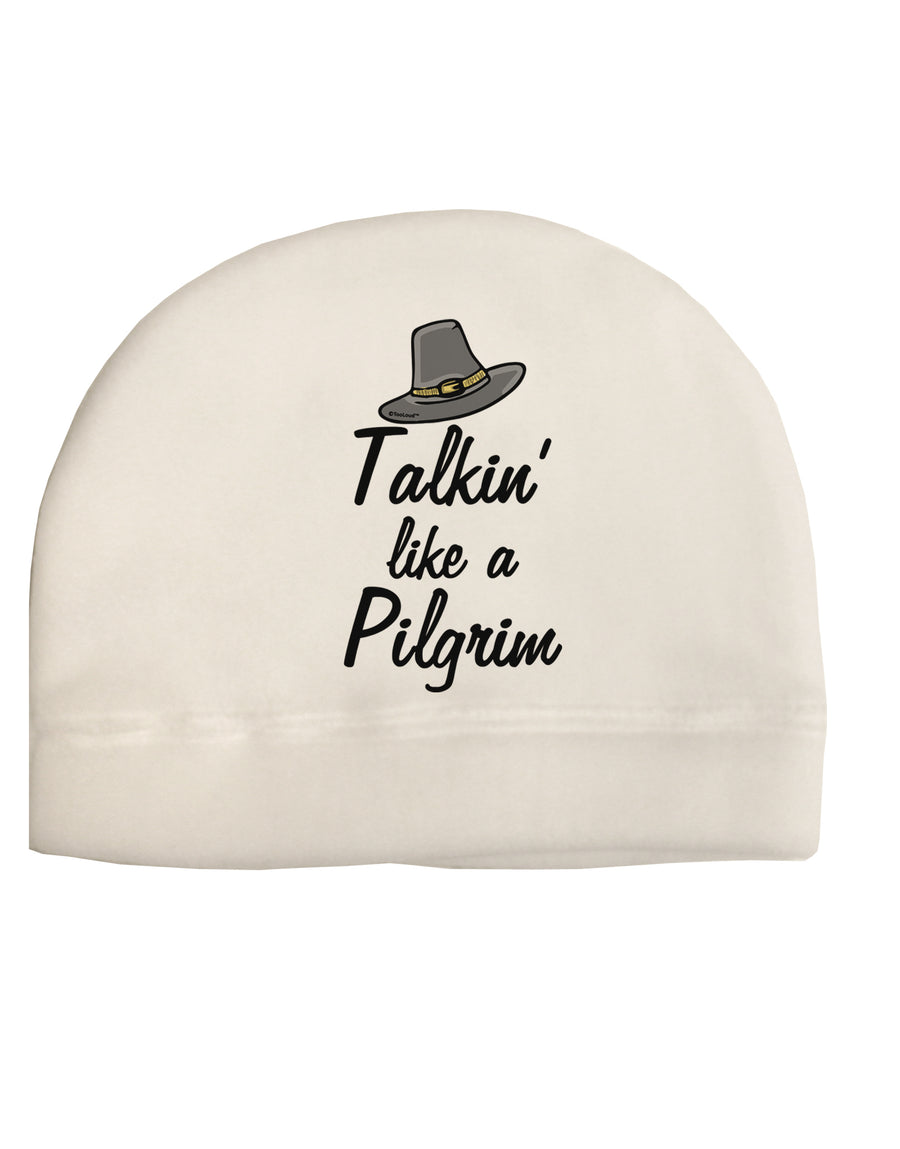 Talkin Like a Pilgrim Child Fleece Beanie Cap Hat-Beanie-TooLoud-White-One-Size-Fits-Most-Davson Sales