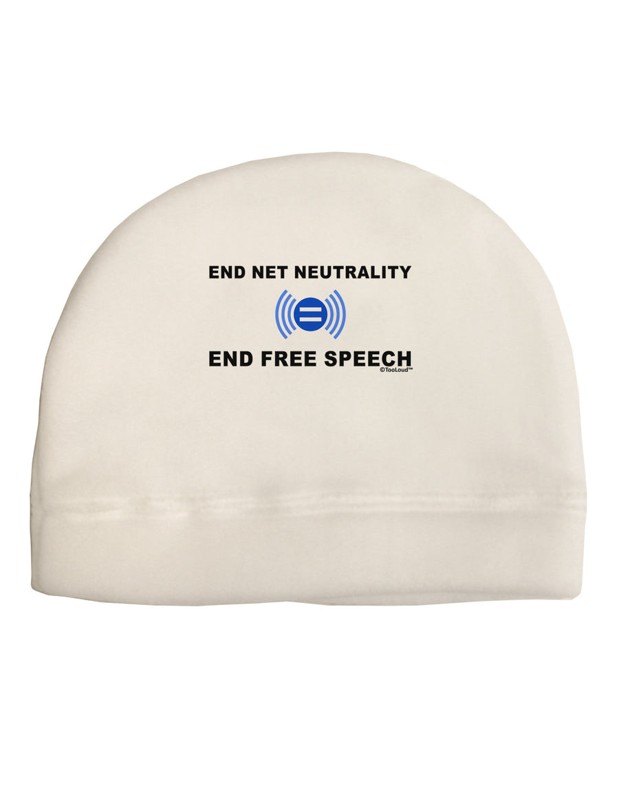 End Net Neutrality End Free Speech Adult Fleece Beanie Cap Hat-Beanie-TooLoud-White-One-Size-Fits-Most-Davson Sales