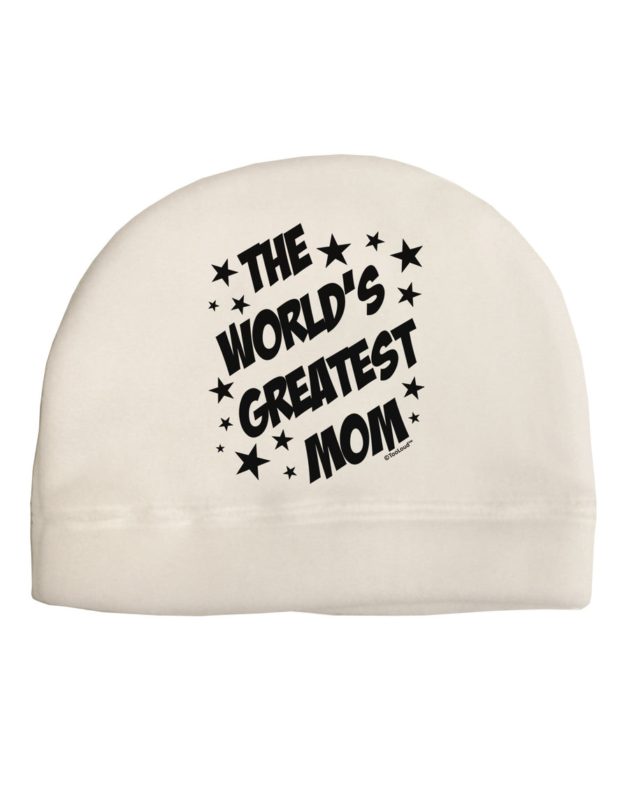 The World's Greatest Mom - Superhero Style Adult Fleece Beanie Cap Hat by TooLoud-Beanie-TooLoud-White-One-Size-Fits-Most-Davson Sales