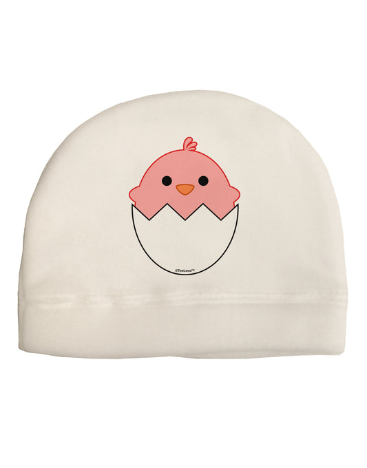 Cute Hatching Chick - Pink Adult Fleece Beanie Cap Hat by TooLoud-Beanie-TooLoud-White-One-Size-Fits-Most-Davson Sales