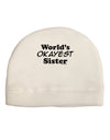 World's Okayest Sister Text Child Fleece Beanie Cap Hat by TooLoud-Beanie-TooLoud-White-One-Size-Fits-Most-Davson Sales