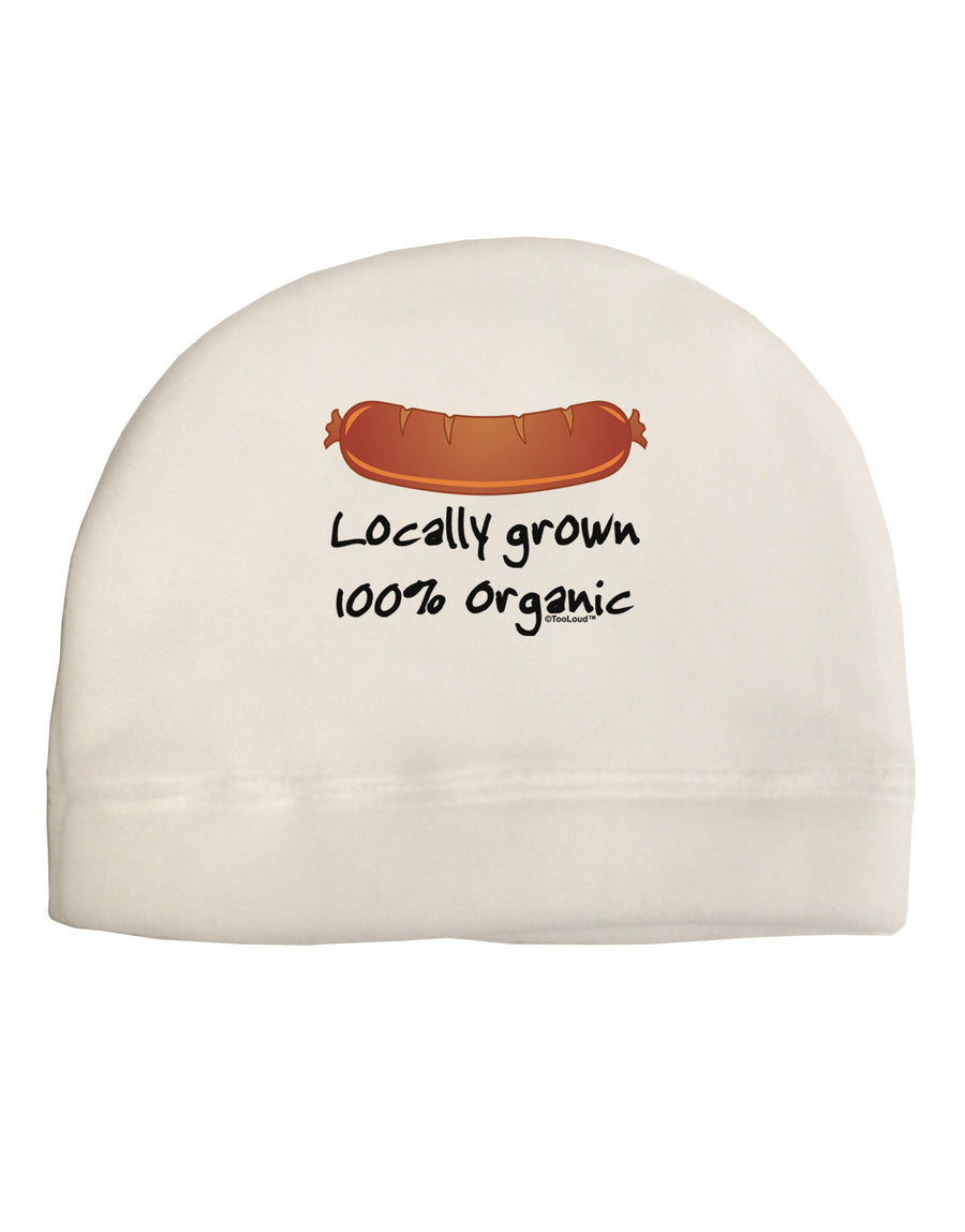 Locally Grown Organic Sausage Adult Fleece Beanie Cap Hat-Beanie-TooLoud-White-One-Size-Fits-Most-Davson Sales