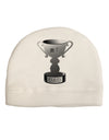 Number One Dad Trophy - Grayscale Adult Fleece Beanie Cap Hat-Beanie-TooLoud-White-One-Size-Fits-Most-Davson Sales