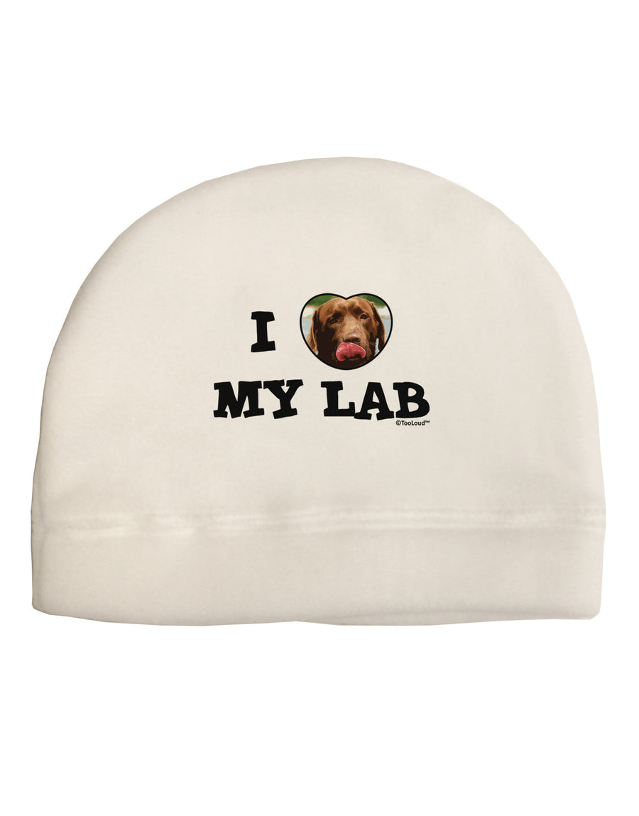 I Heart My Lab Child Fleece Beanie Cap Hat-Beanie-TooLoud-White-One-Size-Fits-Most-Davson Sales