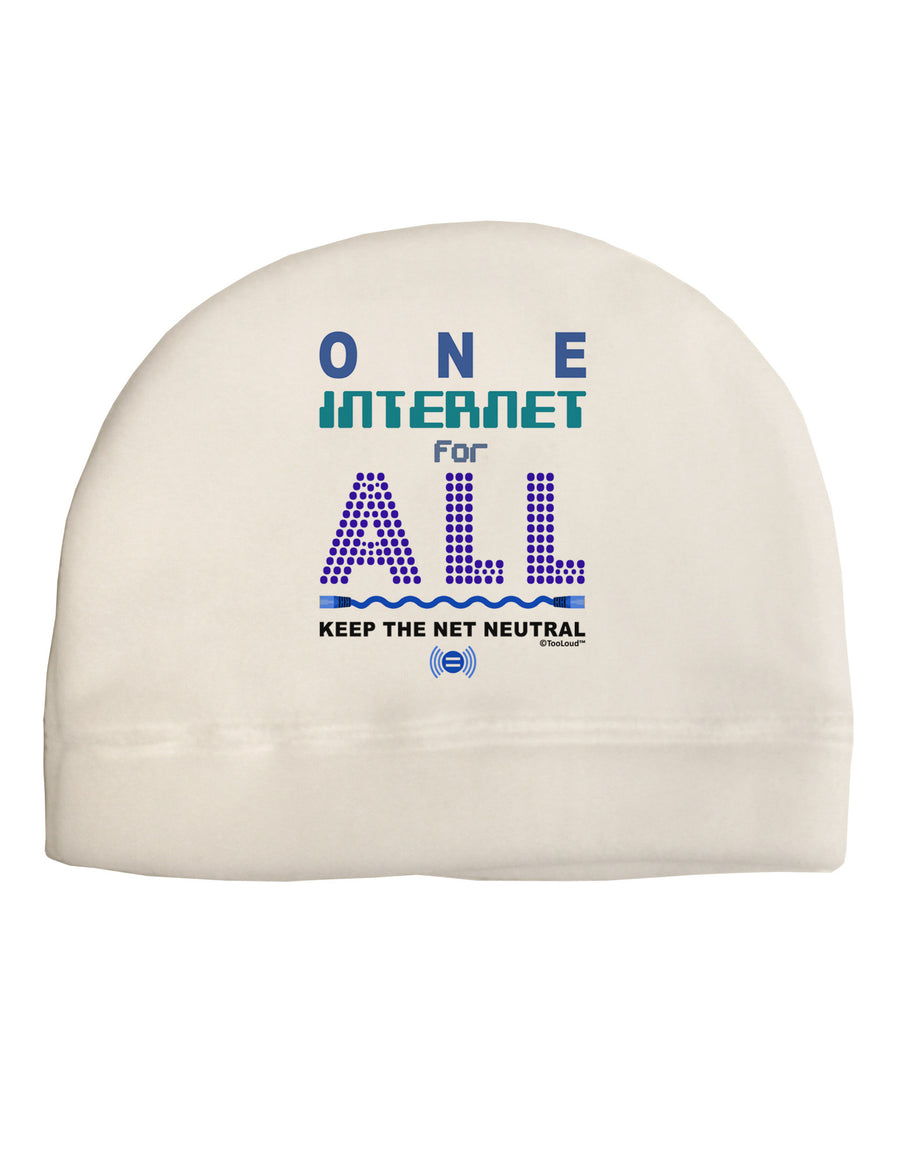 One Internet For All Keep The Net Neutral Adult Fleece Beanie Cap Hat-Beanie-TooLoud-White-One-Size-Fits-Most-Davson Sales