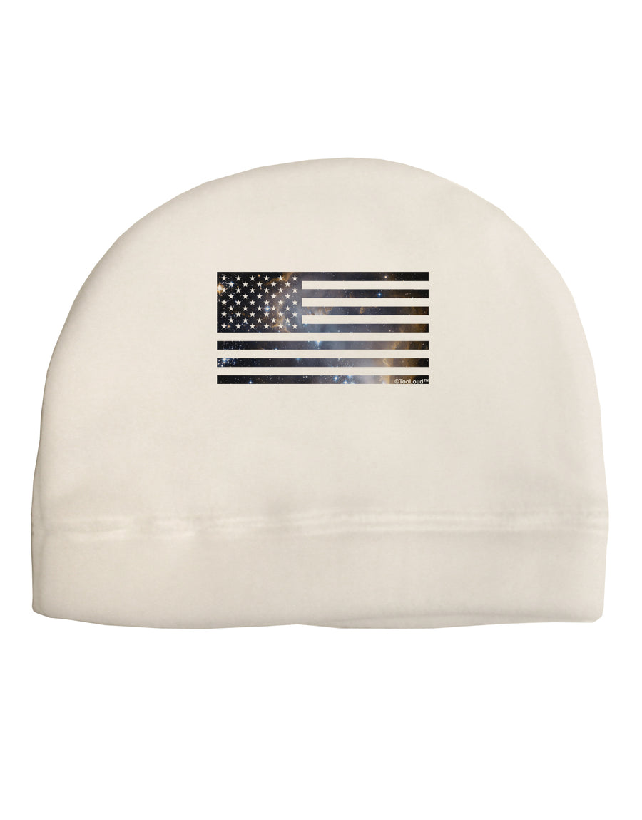 American Flag Galaxy Adult Fleece Beanie Cap Hat by TooLoud-Beanie-TooLoud-White-One-Size-Fits-Most-Davson Sales