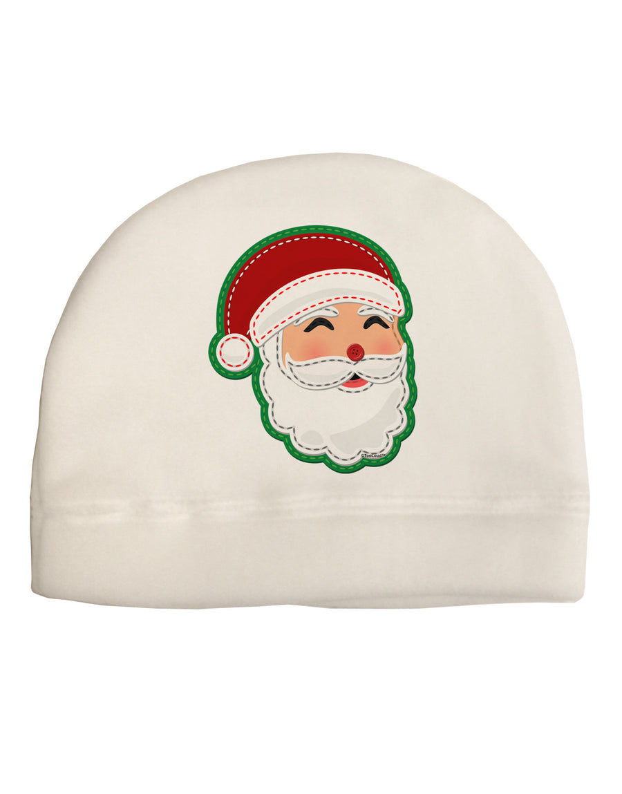 Cute Santa Claus Face Faux Applique Adult Fleece Beanie Cap Hat-Beanie-TooLoud-White-One-Size-Fits-Most-Davson Sales