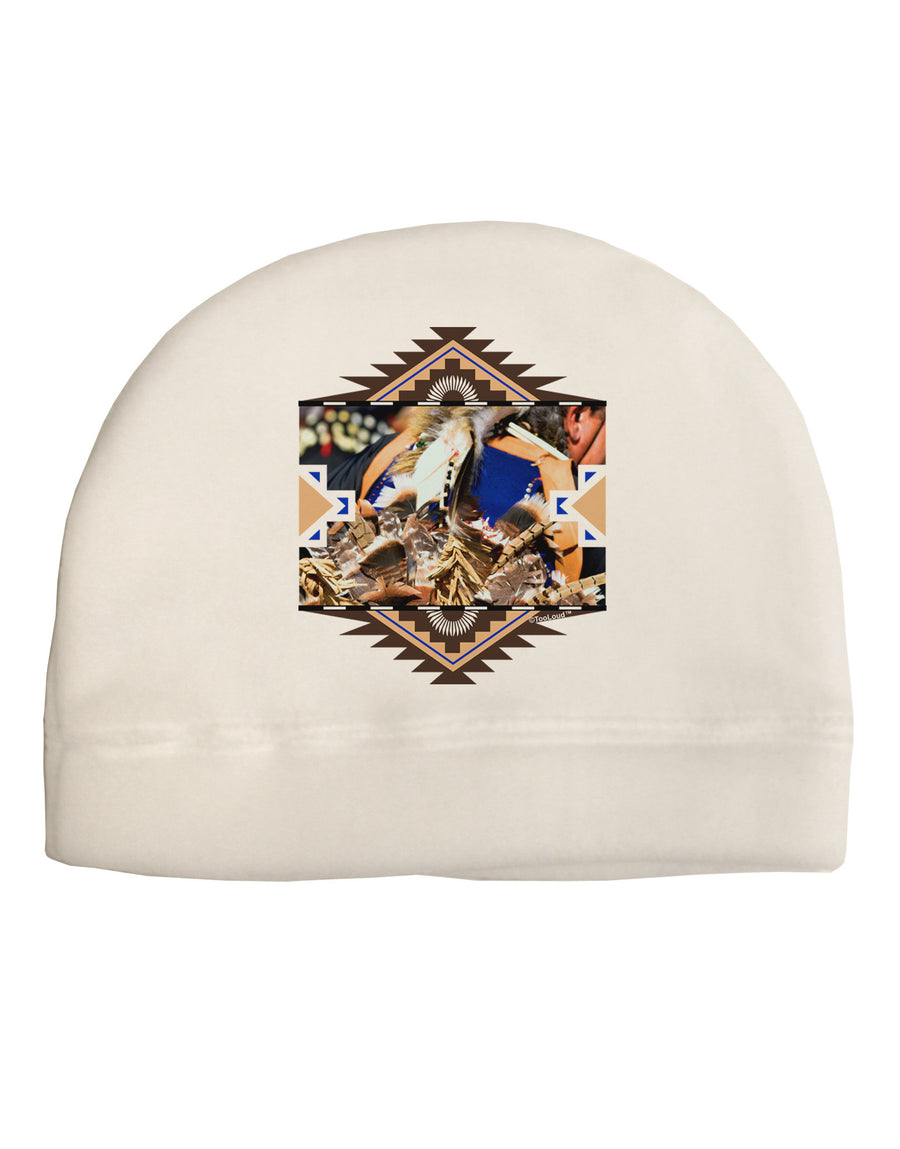 Native American Dancer 1 Adult Fleece Beanie Cap Hat-Beanie-TooLoud-White-One-Size-Fits-Most-Davson Sales