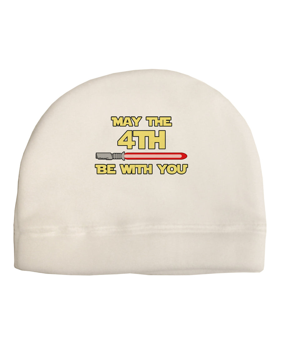 4th Be With You Beam Sword Adult Fleece Beanie Cap Hat-Beanie-TooLoud-White-One-Size-Fits-Most-Davson Sales