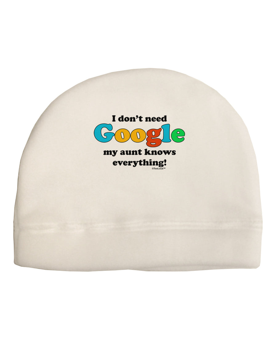 I Don't Need Google - Aunt Adult Fleece Beanie Cap Hat-Beanie-TooLoud-White-One-Size-Fits-Most-Davson Sales