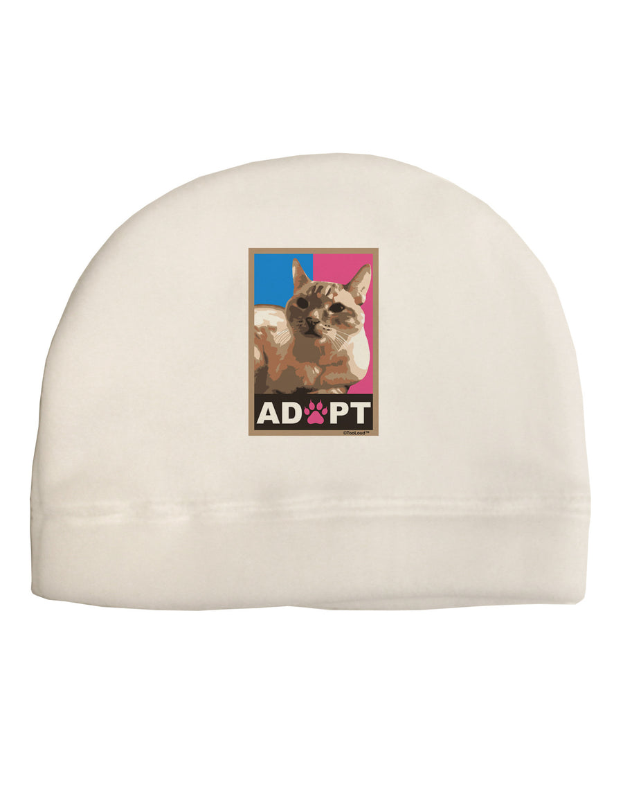 Adopt Cute Kitty Cat Adoption Adult Fleece Beanie Cap Hat-Beanie-TooLoud-White-One-Size-Fits-Most-Davson Sales