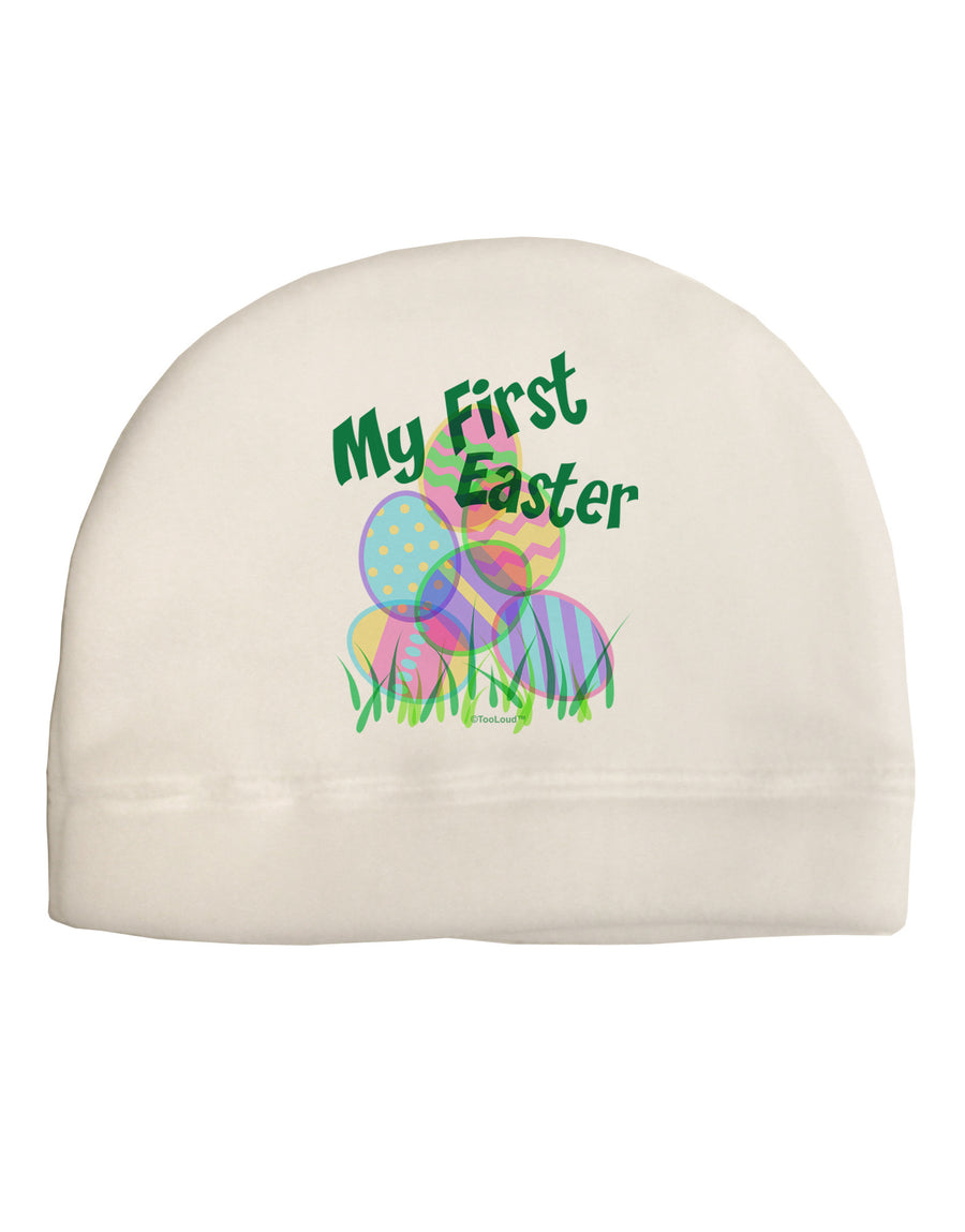 My First Easter Gel Look Print Adult Fleece Beanie Cap Hat-Beanie-TooLoud-White-One-Size-Fits-Most-Davson Sales