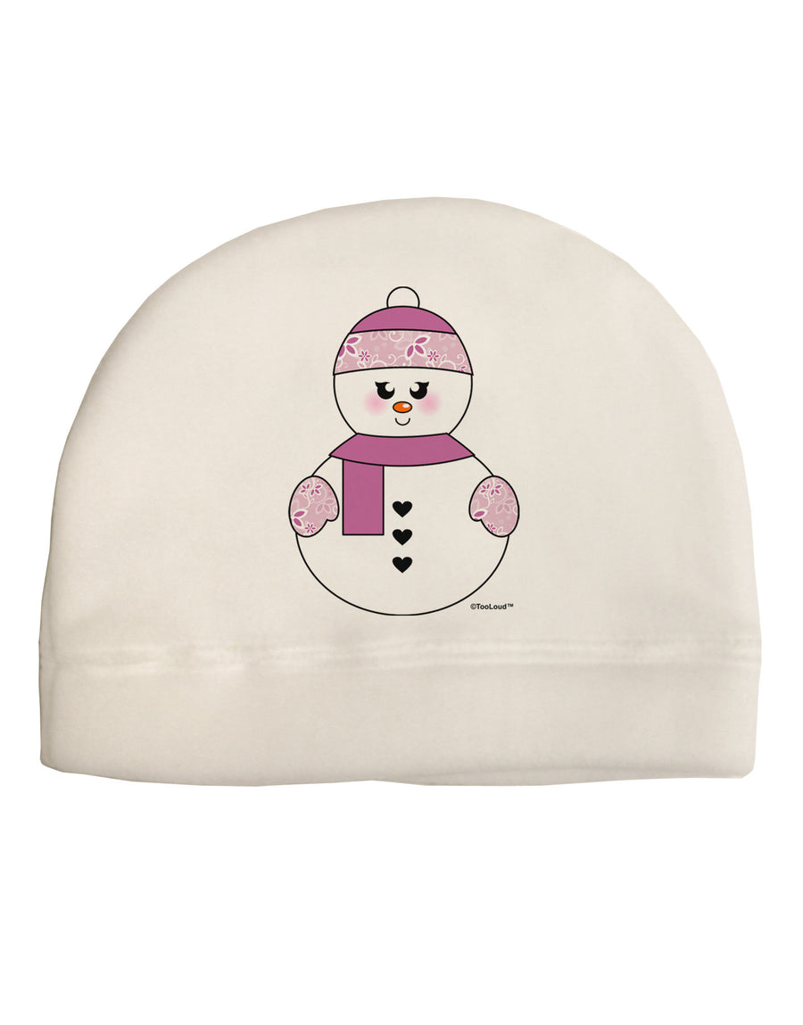 Cute Girl Snowman - Christmas Child Fleece Beanie Cap Hat by TooLoud-Beanie-TooLoud-White-One-Size-Fits-Most-Davson Sales