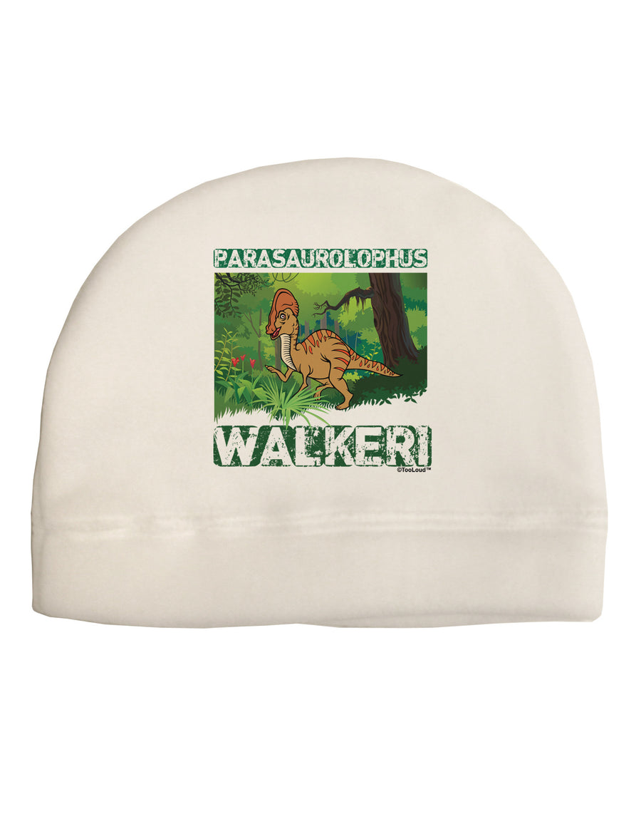 Parasaurolophus Walkeri - With Name Child Fleece Beanie Cap Hat-Beanie-TooLoud-White-One-Size-Fits-Most-Davson Sales