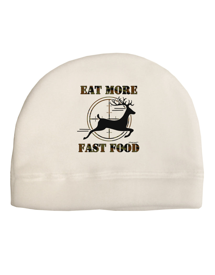 Eat More Fast Food - Deer Adult Fleece Beanie Cap Hat-Beanie-TooLoud-White-One-Size-Fits-Most-Davson Sales