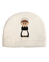 Cute Pilgrim Girl Thanksgiving Adult Fleece Beanie Cap Hat-Beanie-TooLoud-White-One-Size-Fits-Most-Davson Sales