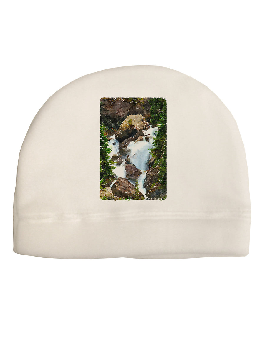 TooLoud Waterfall Watercolor Child Fleece Beanie Cap Hat-Beanie-TooLoud-White-One-Size-Fits-Most-Davson Sales