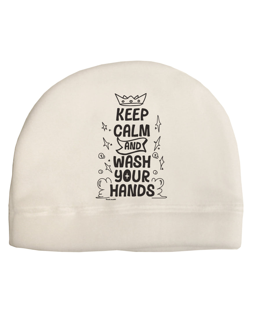 Keep Calm and Wash Your Hands Child Fleece Beanie Cap Hat-Beanie-TooLoud-White-One-Size-Fits-Most-Davson Sales