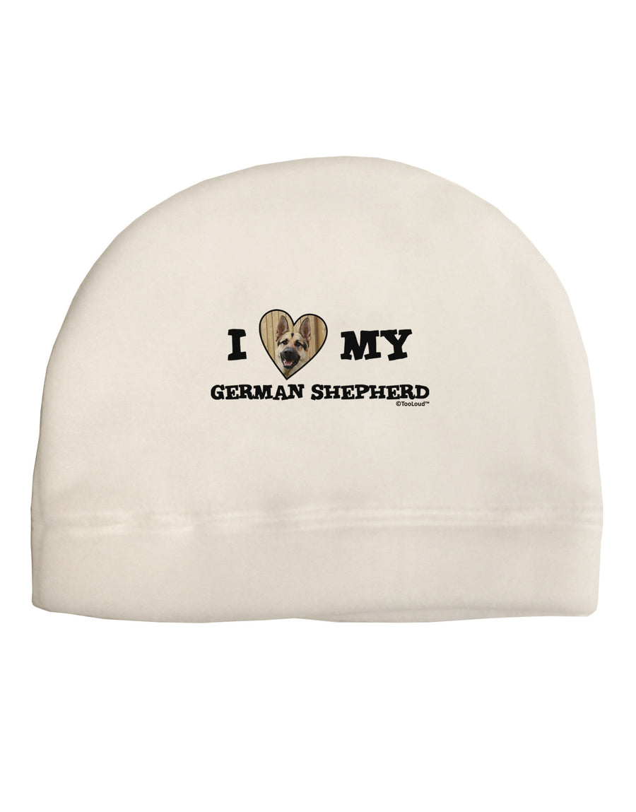 I Heart My German Shepherd Adult Fleece Beanie Cap Hat-Beanie-TooLoud-White-One-Size-Fits-Most-Davson Sales