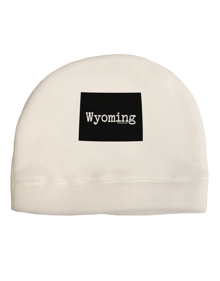 Wyoming - United States Shape Adult Fleece Beanie Cap Hat-Beanie-TooLoud-White-One-Size-Fits-Most-Davson Sales