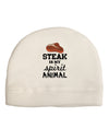 Steak Is My Spirit Animal Adult Fleece Beanie Cap Hat-Beanie-TooLoud-White-One-Size-Fits-Most-Davson Sales