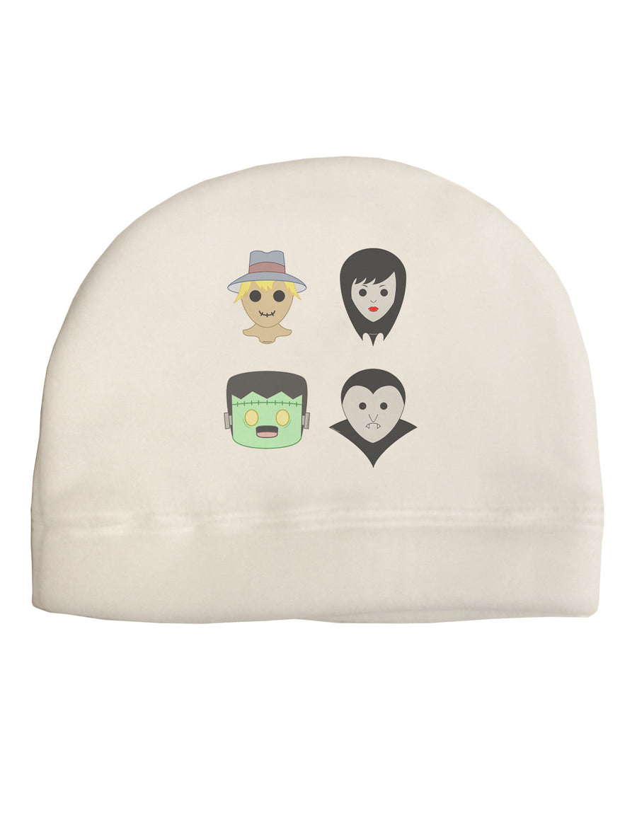 Four Lil Monsters - Halloween Design Adult Fleece Beanie Cap Hat-Beanie-TooLoud-White-One-Size-Fits-Most-Davson Sales