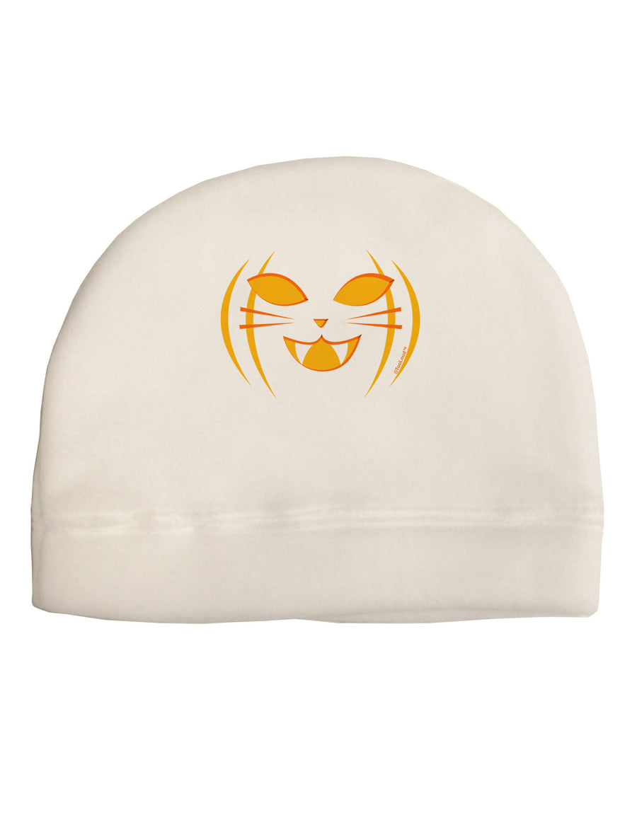 Cat-O-Lantern Child Fleece Beanie Cap Hat-Beanie-TooLoud-White-One-Size-Fits-Most-Davson Sales