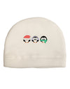 Christmas Penguins See No Evil Hear No Evil Speak No Evil Child Fleece Beanie Cap Hat-Beanie-TooLoud-White-One-Size-Fits-Most-Davson Sales