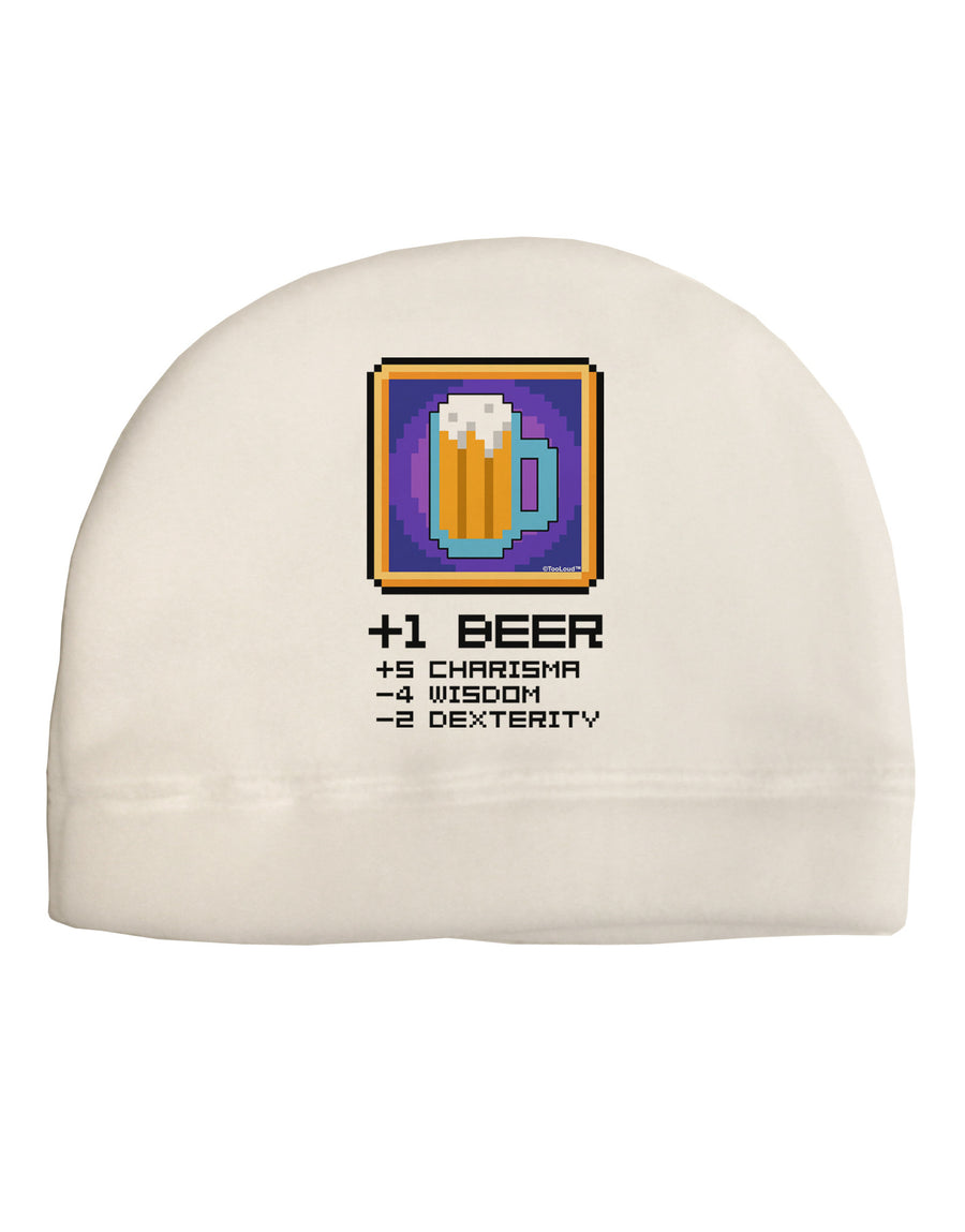 Pixel Beer Item Adult Fleece Beanie Cap Hat-Beanie-TooLoud-White-One-Size-Fits-Most-Davson Sales