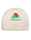 holly Merry Christmas Text Child Fleece Beanie Cap Hat-Beanie-TooLoud-White-One-Size-Fits-Most-Davson Sales