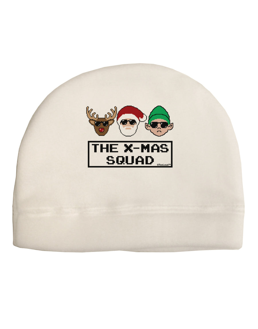 The X-mas Squad Text Adult Fleece Beanie Cap Hat-Beanie-TooLoud-White-One-Size-Fits-Most-Davson Sales