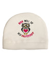 Hoo Will Be My Valentine Adult Fleece Beanie Cap Hat-Beanie-TooLoud-White-One-Size-Fits-Most-Davson Sales