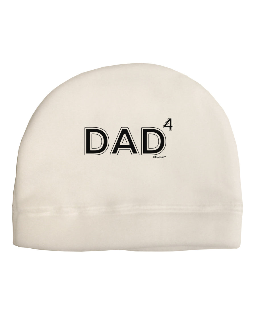 Dad to the Fourth Power - Dad of Four Adult Fleece Beanie Cap Hat-Beanie-TooLoud-White-One-Size-Fits-Most-Davson Sales