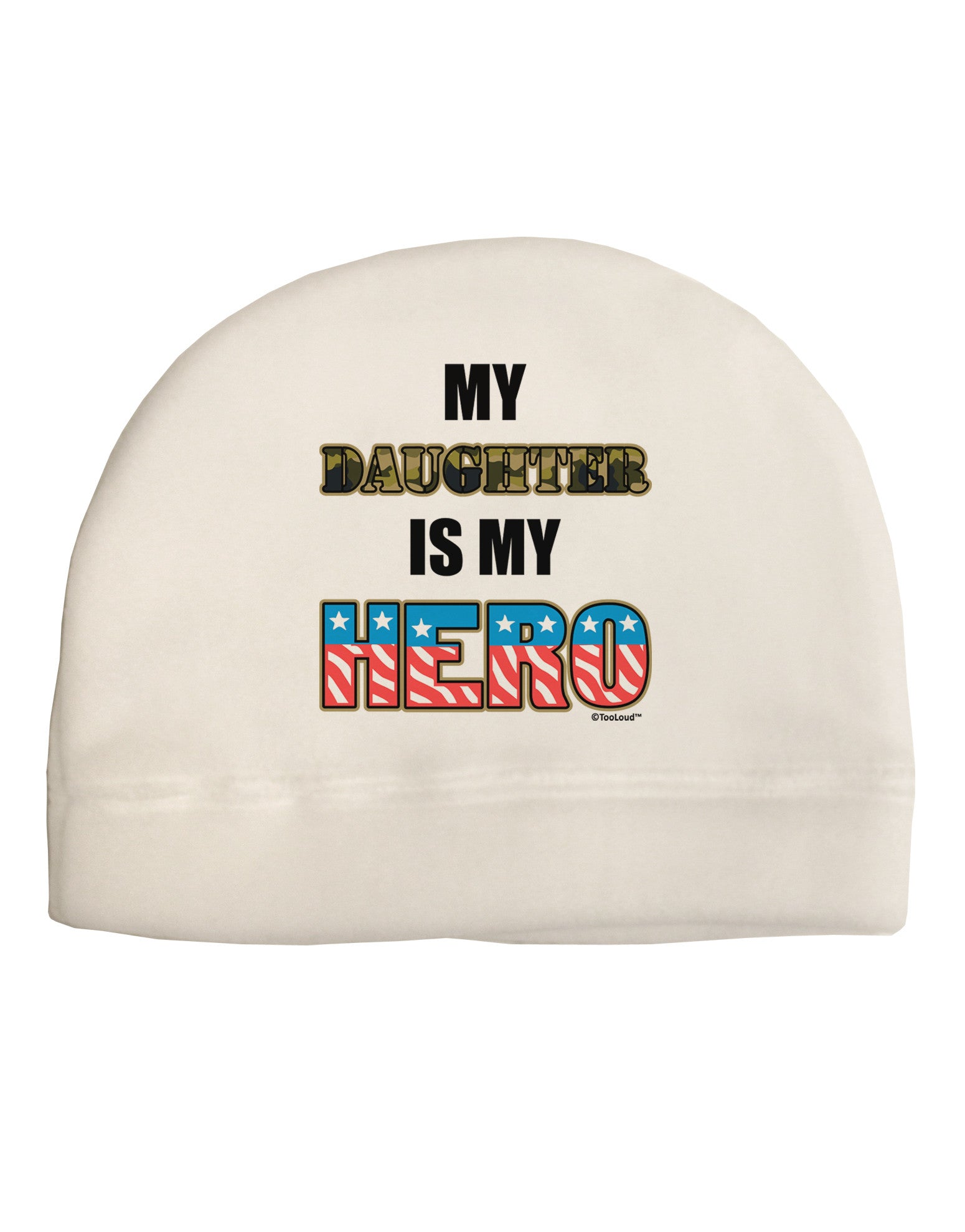 My Daughter is My Hero - Armed Forces Adult Fleece Beanie Cap Hat by TooLoud-Beanie-TooLoud-White-One-Size-Fits-Most-Davson Sales