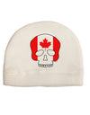 Skull Flag Canada Adult Fleece Beanie Cap Hat-Beanie-TooLoud-White-One-Size-Fits-Most-Davson Sales