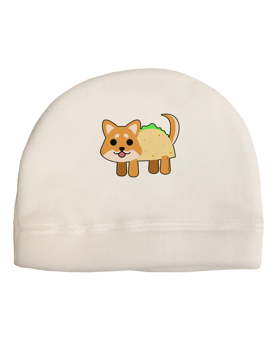 Cute Taco Dog Adult Fleece Beanie Cap Hat-Beanie-TooLoud-White-One-Size-Fits-Most-Davson Sales