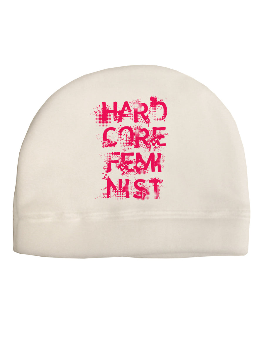 Hardcore Feminist - Pink Adult Fleece Beanie Cap Hat-Beanie-TooLoud-White-One-Size-Fits-Most-Davson Sales