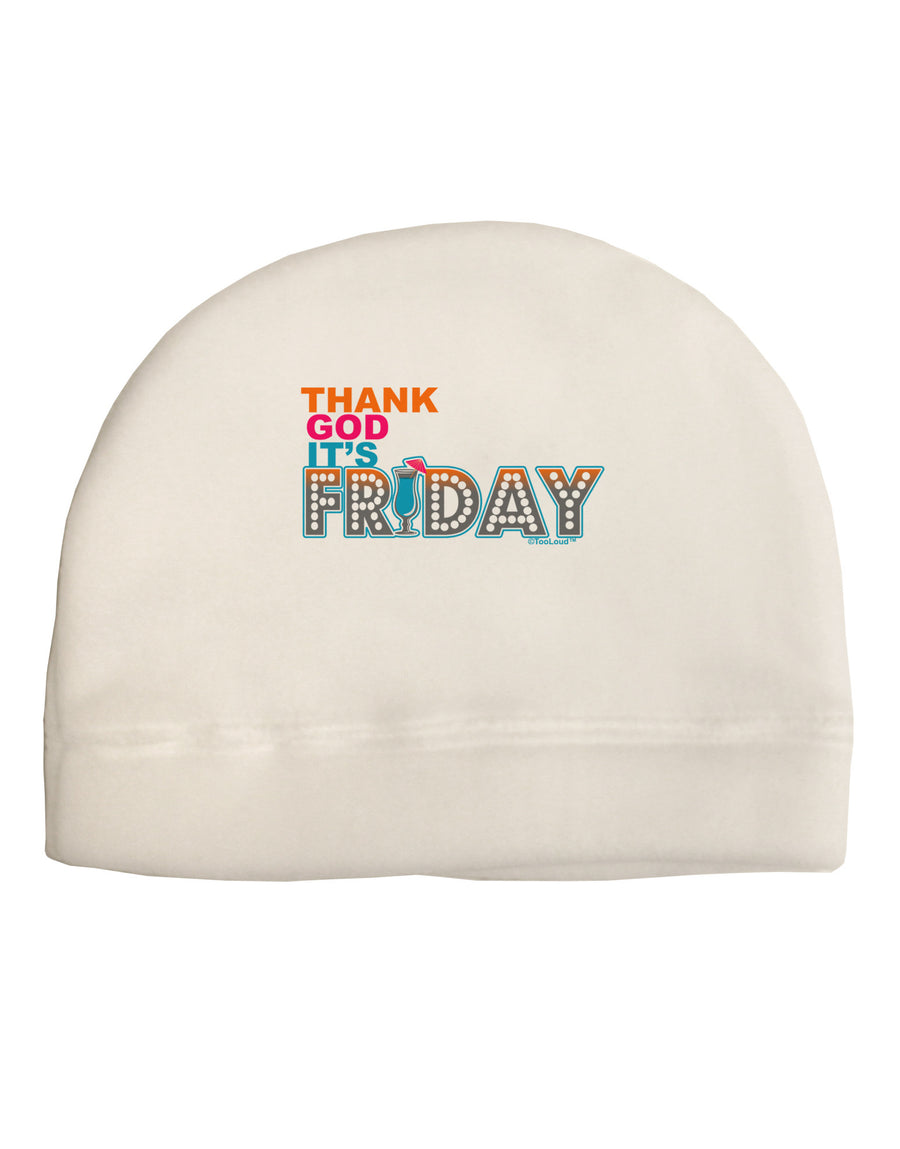 Thank God It's Friday Mixed Drink Adult Fleece Beanie Cap Hat-Beanie-TooLoud-White-One-Size-Fits-Most-Davson Sales