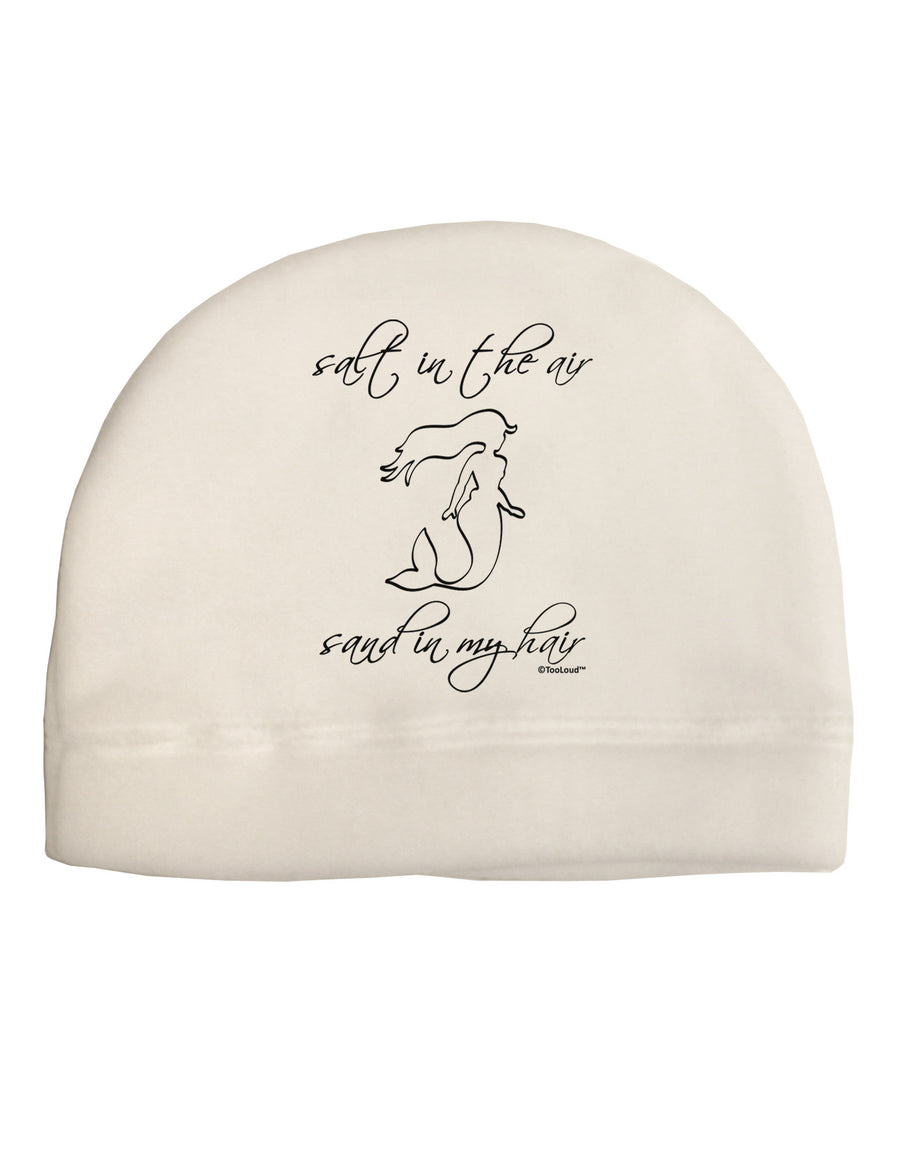 Salt in the Air Sand in My Hair - Mermaid Adult Fleece Beanie Cap Hat-Beanie-TooLoud-White-One-Size-Fits-Most-Davson Sales