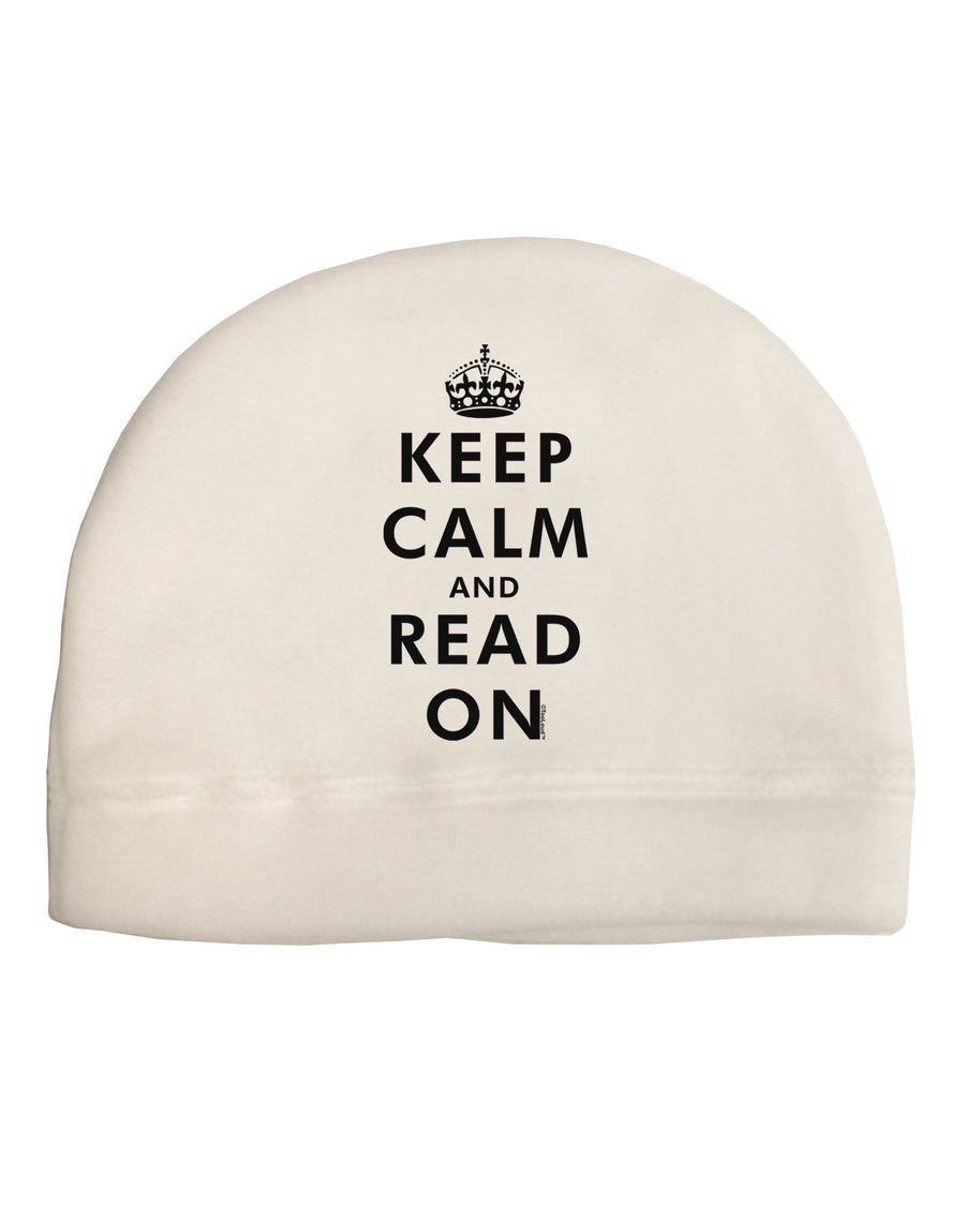 Keep Calm and Read On Adult Fleece Beanie Cap Hat-Beanie-TooLoud-White-One-Size-Fits-Most-Davson Sales