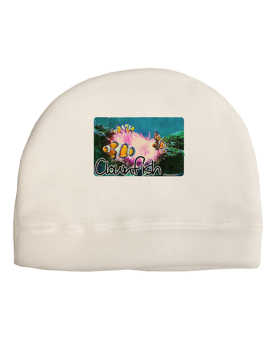 Clownfish Watercolor Text Child Fleece Beanie Cap Hat-Beanie-TooLoud-White-One-Size-Fits-Most-Davson Sales