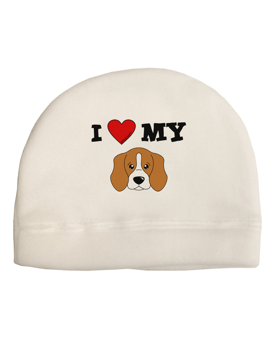 I Heart My - Cute Beagle Dog Adult Fleece Beanie Cap Hat by TooLoud-Beanie-TooLoud-White-One-Size-Fits-Most-Davson Sales