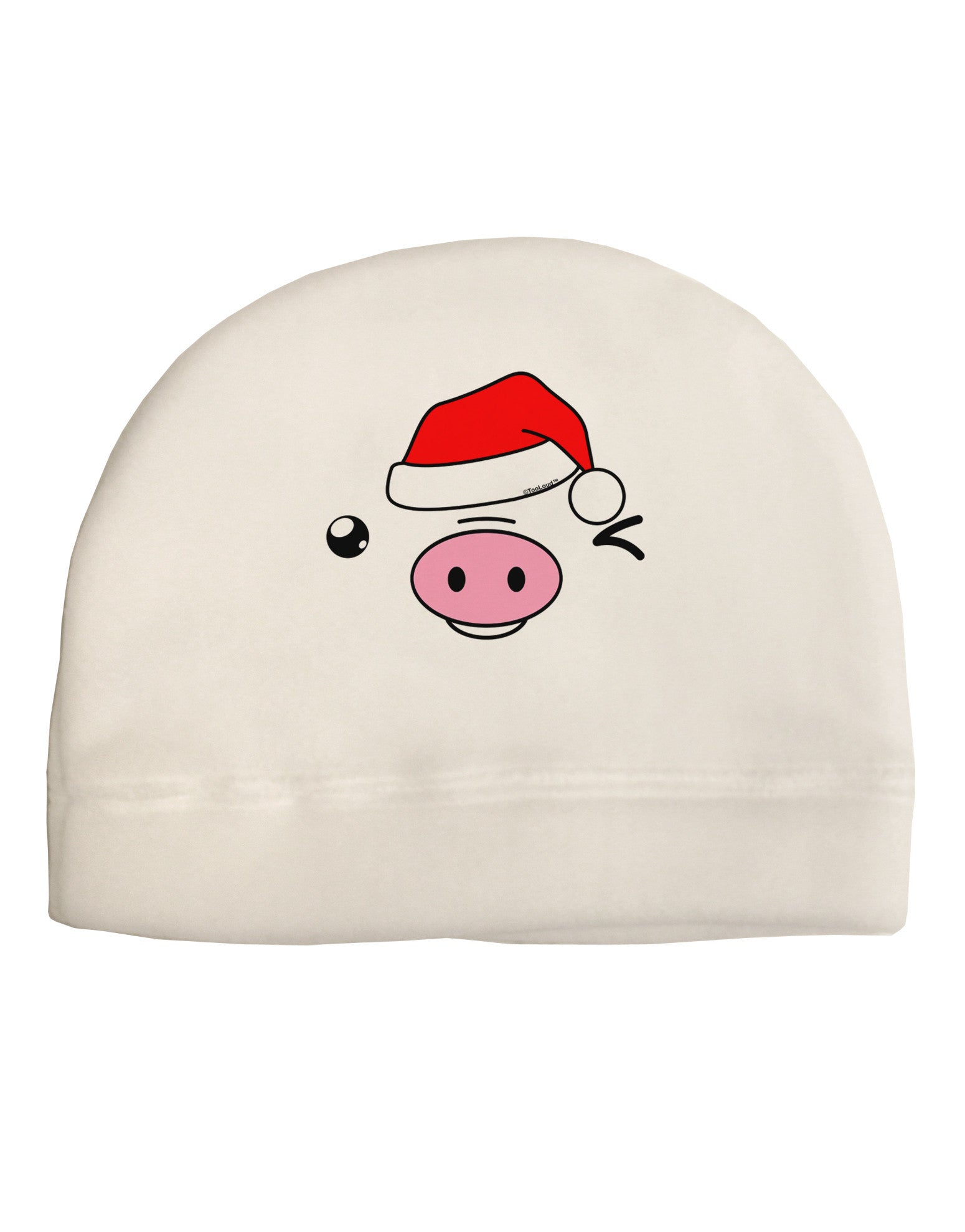 Kyu-T Face Oinkz Santa Hat Boy Pig Child Fleece Beanie Cap Hat-Beanie-TooLoud-White-One-Size-Fits-Most-Davson Sales