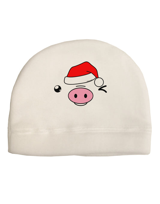 Kyu-T Face Oinkz Santa Hat Boy Pig Child Fleece Beanie Cap Hat-Beanie-TooLoud-White-One-Size-Fits-Most-Davson Sales